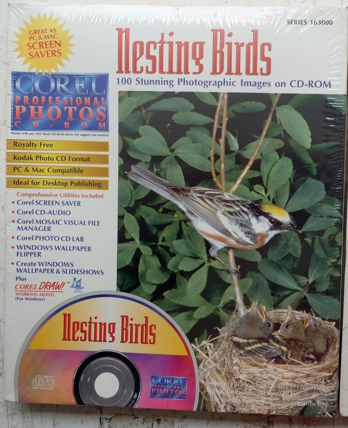 CD Corel nids d'oiseaux avec images haute résolution libres de droits pour Mac et PC