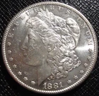 1881-S Morgan Silver Dollar - Blazing White BU