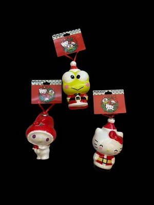 SANRIO HELLO KITTY MY MELODY KEROPPI CHRISTMAS TREE MINI ORNAMENTS SET OF 3