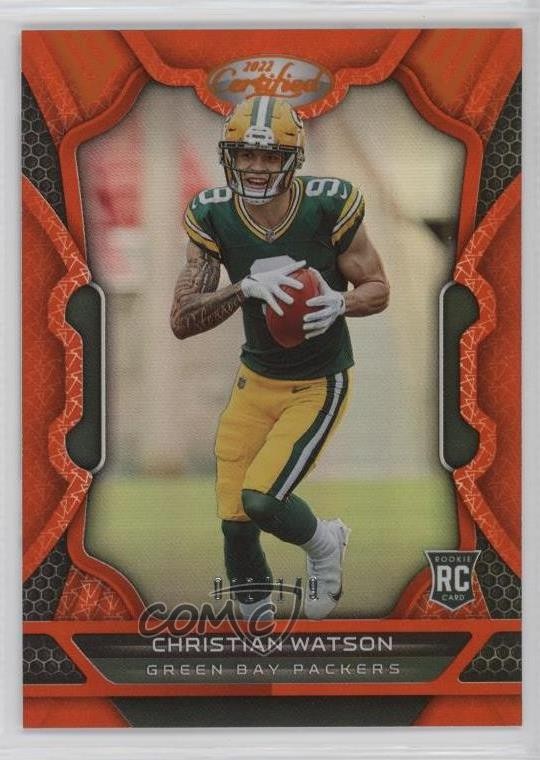 2022 Certified Rookies Mirror Orange /149 Christian Watson #132 10lj