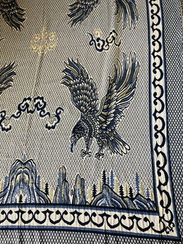 Coperta da lancio in cotone buone misure arazzo design aquila nera e oro 68" per 88" - Foto 12 di 13