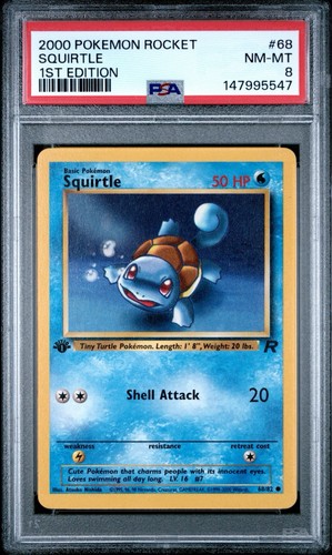 Squirtle (1st Edition) graded PSA 8 for sale on eBay