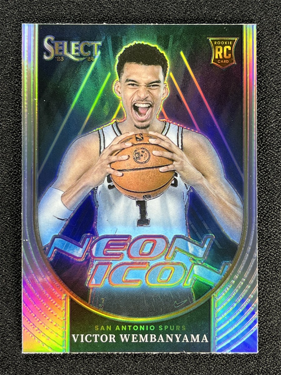 2023-24 Panini Select Victor Wembanyama Silver Prizm Neon Icon RC Rookie #13