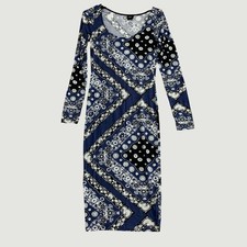Asos Women's Size 6 Long Sleeve Midi Bodycon Dress  Floral Print P0008