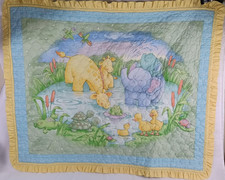 Vintage Cathy Heck Little Pond Crib Baby Blanket Nursery 36 x 44 in Pastel Color