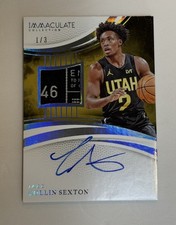 2024 Collin Sexton Immaculate Laundry Tag Patch Auto /3