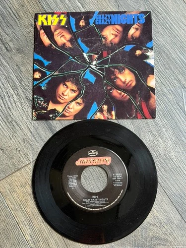 KISS Vinyl 7" 45 Single Crazy Crazy Nights No No No USA Carr Kulick Vintage Kiss