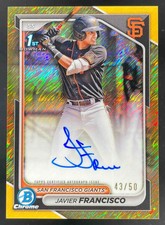 2024 Bowman Chrome Gold Shimmer #CPA-JFA Javier Francisco RC Auto /50