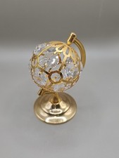 Austrian Crystal Spinning Globe.24K Gold Plated. Crystal Millennium. Made In USA
