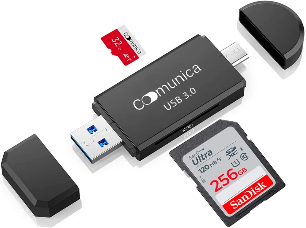 Adattatore Lettore Micro SD USB 2.0 - Chiavetta Lettore Per Memorie Flash, Nero