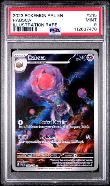 2023 POKEMON PAL EN-PALDEA EVOLVED ILLUSTRATION RARE #215 RABSCA PSA 9 Mint