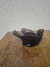 Vintage Boyd Glass Bird & Berry Open Salt Cellar