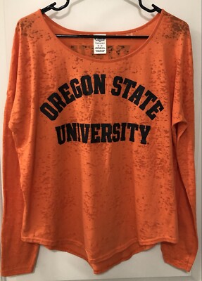Women s Medium PINK W/5th & Ocean Oregon State Beavers Long Sleeve Night Shirt