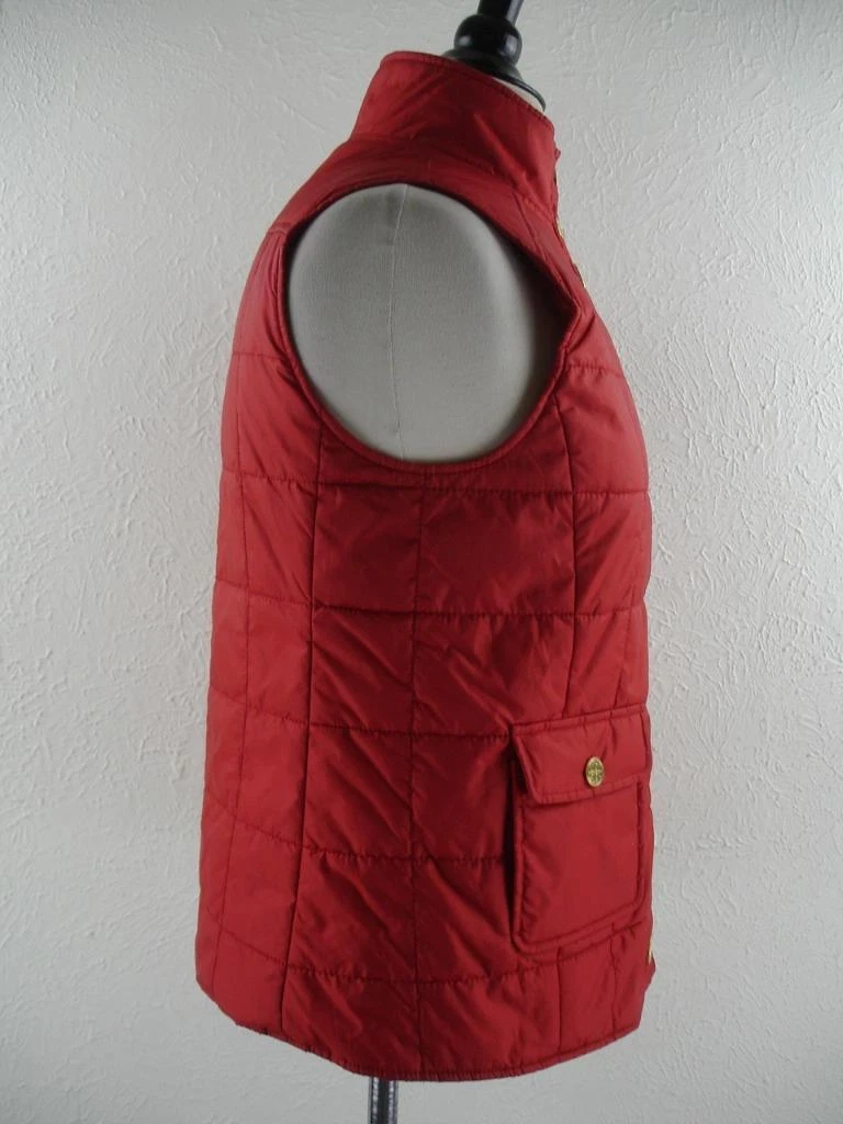 Giubbotto donna S Tory Burch puffer giubbino rosso trapuntato oro bottoni snap isolato