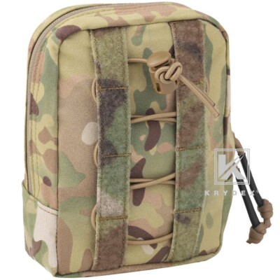 KRYDEX Tactical Vertical GP Pouch General Purpose Pouch fit MOLLE&Belt MC Camo