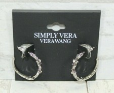 Simply Vera Vera Wang Silver Tone Simulated Crystal Star Hoop Earrings