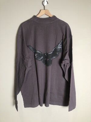 NEW Yeezy Gap Balenciaga Long Sleeve Oversized Shirt Gray Dove Crewneck Size XL
