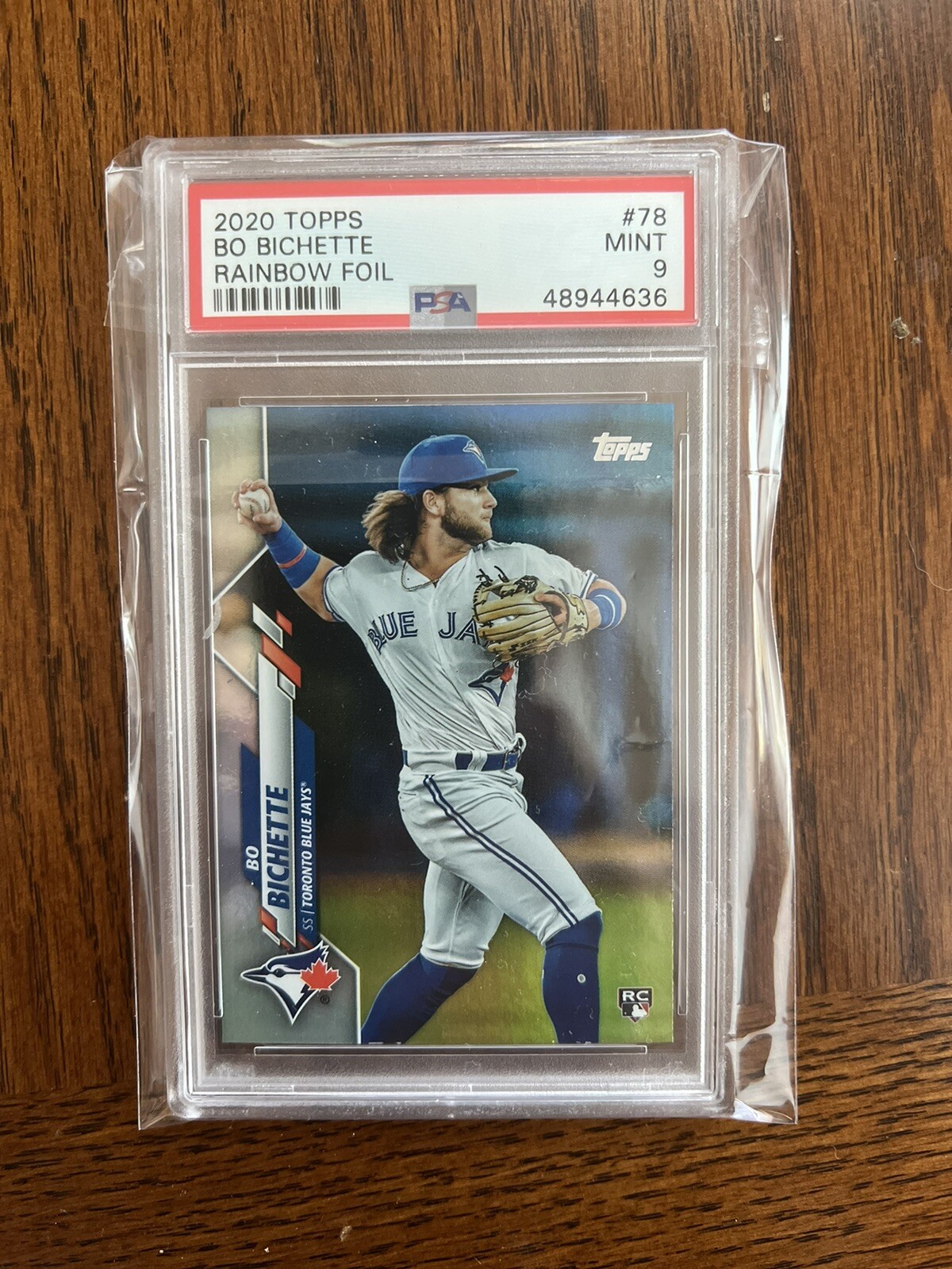 Bo Bichette 2020 Topps Series 1 #78 Rainbow Foil SP Rookie Card RC PSA 9