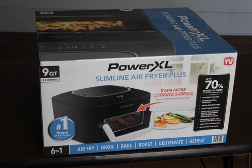 9 quart black led slimline air fryer plus by powerxl