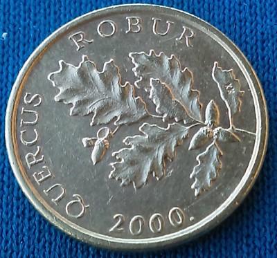 5 Lipa 2000. Croatian coin, Latin text - QUERCUS ROBUR, Millennium coin !