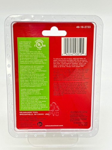 Milwaukee 49-16-2723 10" Saw Chain Replacement for Pole Saw New In Box - Picture 2 of 5