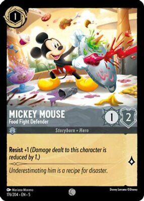 x4 Mickey Mouse - Food Fight Defender - 176/204 - Common x4 Mickey Mouse - Food Fight Defender - 176/204 - Common