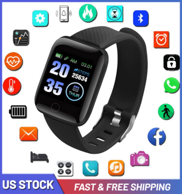 Waterproof Smart Watch Men Women Heart Rate Step Fitness Tracker For iOS Android
