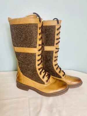 UGG Elvia 12” Waterproof Winter Boots Womens Size Leather Sheepskin  1018473