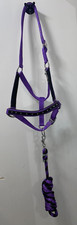 NEW PURPLE CRYSTAL NYLON HALTER  LEAD ROPE FULL HORSE SIZE