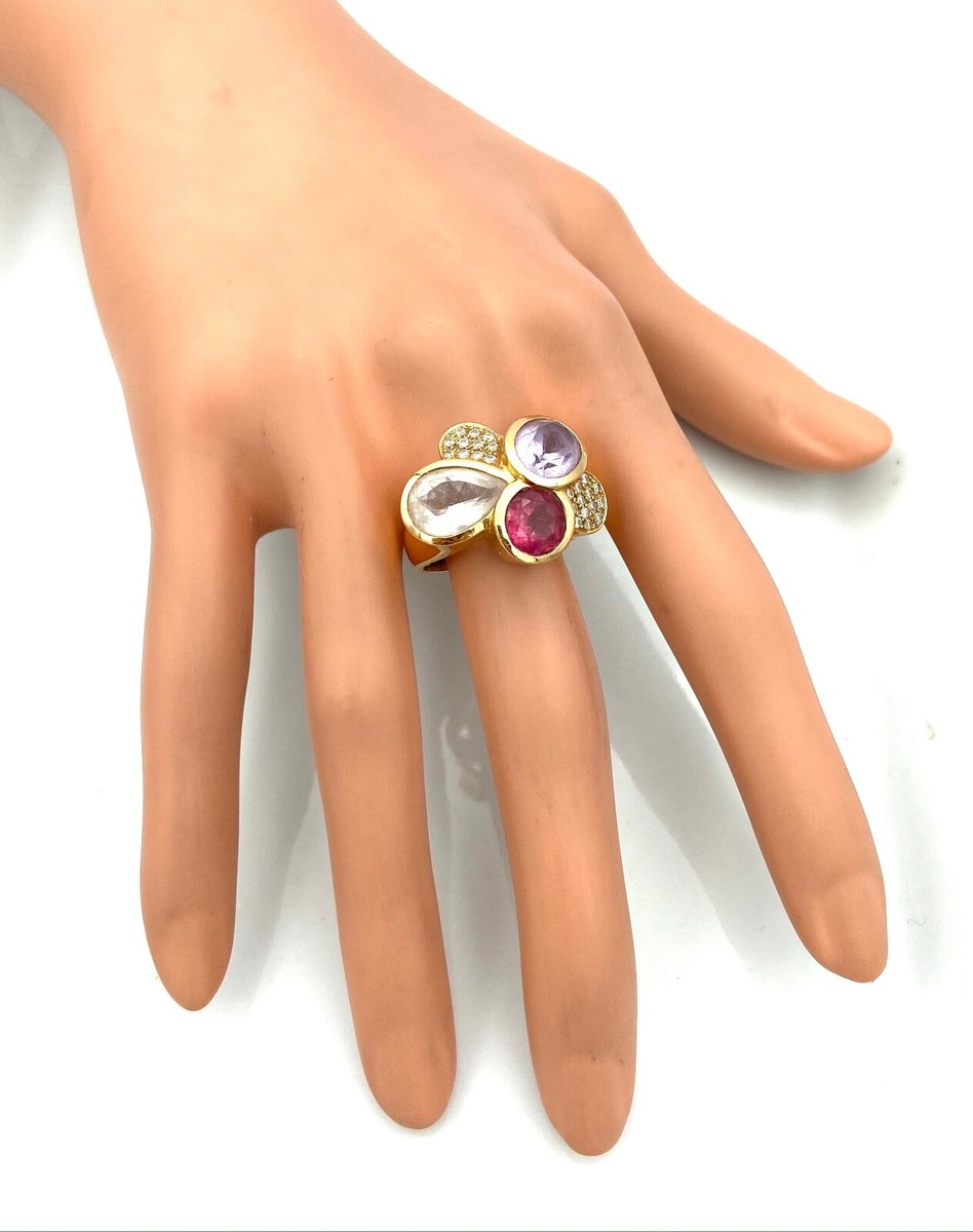 Bague Cocktail En Or 18 Carats Avec Diamants 0,66 Carat - Bijou Occasion Magnifique