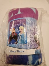 Disney Frozen Fleece Throw Blanket 45 X 60 Elsa Anna Olaf Kristoff