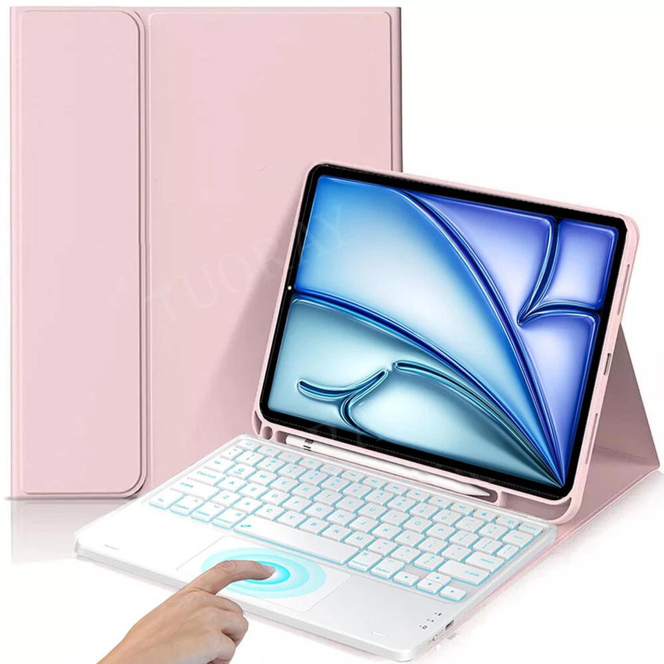 Backlit Touchpad Keyboard Case Mouse For iPad 7/8/9/10th Gen Air 3 4 5 6 Pro 11 - Image 2 of 4