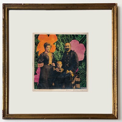 ETHEL FISHER 1972 HOMAGE TO ANDY WARHOL UNIQUE POP ART SIGNED DATED FRAMED