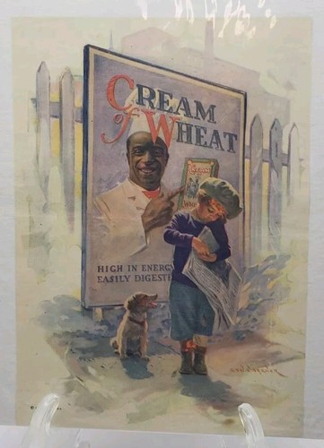 1924 Cream Of Wheat Ad Boy With Dog And Paper Vintage - Picture 2 of 2