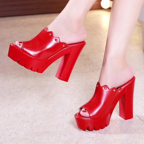 platform high heel mules