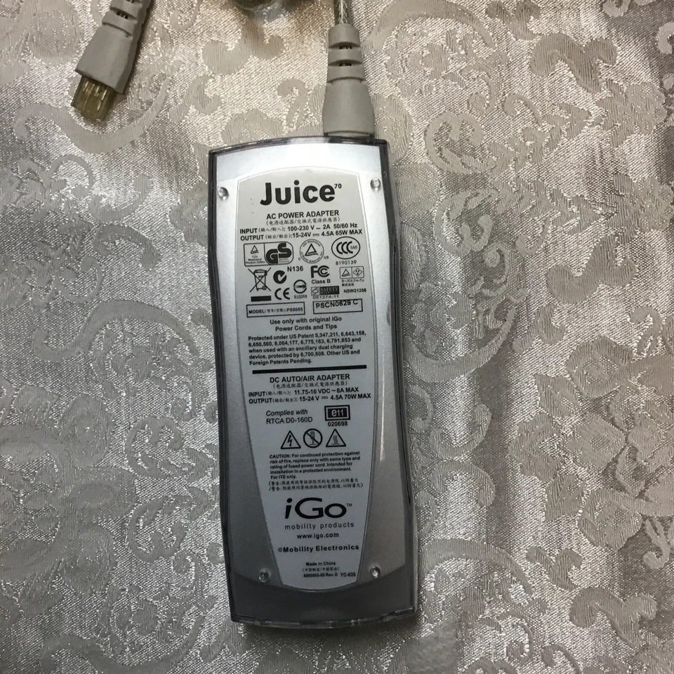 Fuente de alimentación adaptador de aire acondicionado para computadora portátil Juice (PS0055) iGO - falta cable para dispositivo Foto 2 de 4