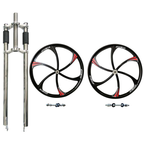 26'' Bike Mag Wheel set 100*135mm Magnesium rim/& 26" Bicycle Fork Disc Brake - Picture 3 of 105