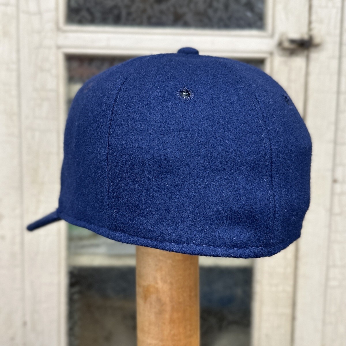 Vintage US Navy Blue Wool Fitted USN Baseball Cap Sea Eagle