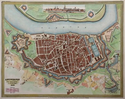Antwerpen (Plan topographique a d'Anvers) 1845 - Meyer - Antverp - Anvers - Bild 1 von 3