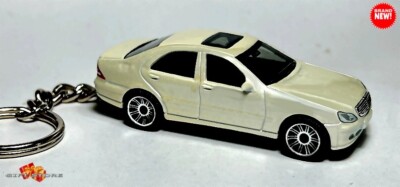  RARE HTF KEYCHAIN WHITE MERCEDES S CLASS S500 CUSTOM Ltd. Ed. GREAT GIFT  