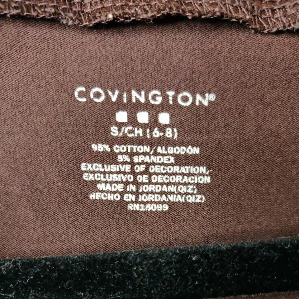 Covington Mujer Talla S Camiseta Color Marrón Cuello en V Mangas 3/4 Foto 4 de 4
