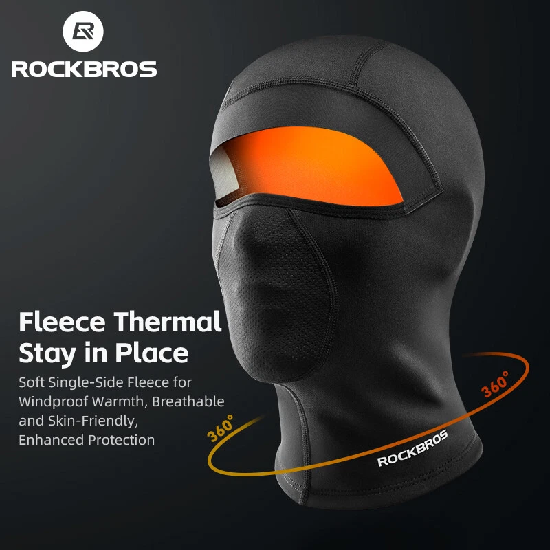 ROCKBROS Bike Full Face Mask Thermal Balaclava Neck Gaiter Breathable Windproof - Image 2 of 4