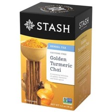 Stash Tea Herbal Tea Gold Turmeric Chai 18 Bag