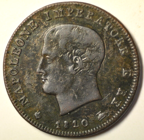 mw26040 Kingdom of Napoleon; 3 Centesimi 1810 M Napoleon Bonaparte Milan Mint