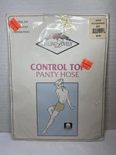 Vintage Feeling Lovely Control Top Panty Hose White Petite