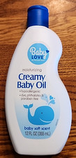 Soft  Soothing Baby Oil 12 oz Hypoallergenic, dye alcohol parben free