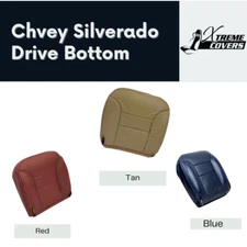 95-99 Blue/Red/Tan Leath Seat Cover Compatible With Chevy Silverdo Driver Bottom