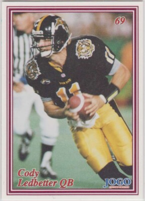 1999 Jogo CFL #69 Cody Ledbetter - Hamilton Tiger-Cats - NM State Aggies QB