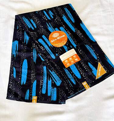 Premium Ankara/Kitenge Fabric – Elongated Blue and White Dot African ...