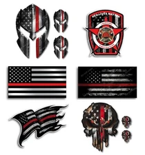 Red Lives Matter American Flag Firefighter Decal Sticker Thin Red Line USA Flag